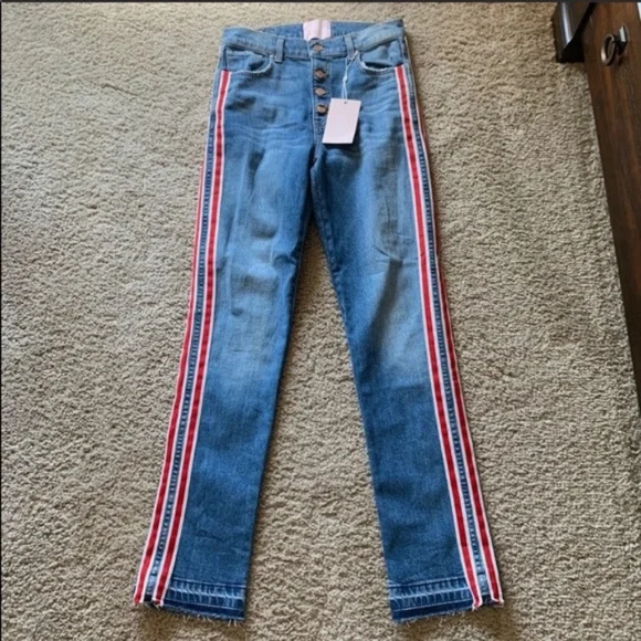 NWT REVICE Ruby Tuesday Racer Stripe Jeans. - Picture 5 of 15